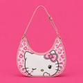 Pink Kitty Print Hobo