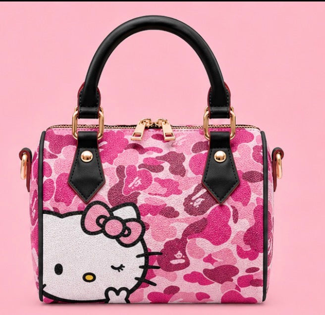 Kitty pink face camo mini bag
