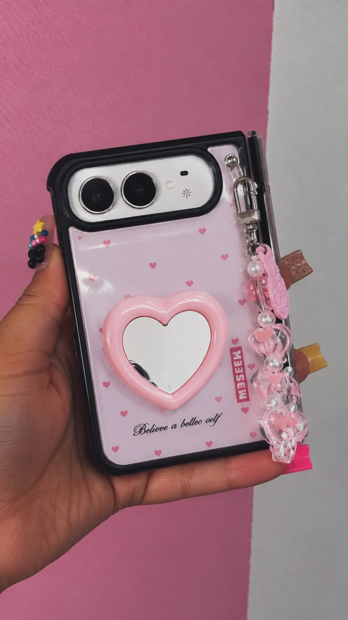 iPhone Duo Bow & Pearl Case