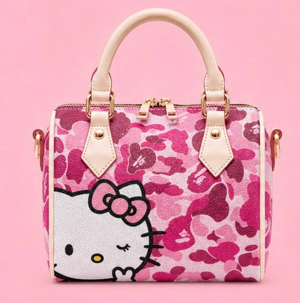 Kitty pink face camo mini bag