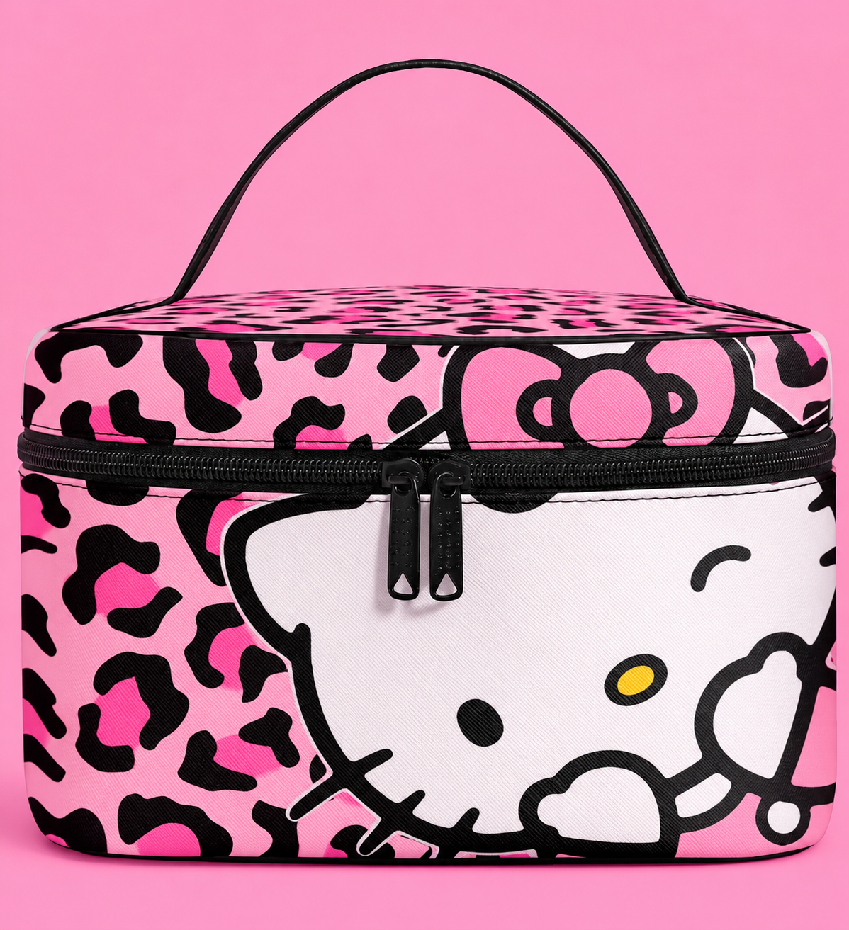 Hello Kitty Pink Leopard Glam Makeup  Bag