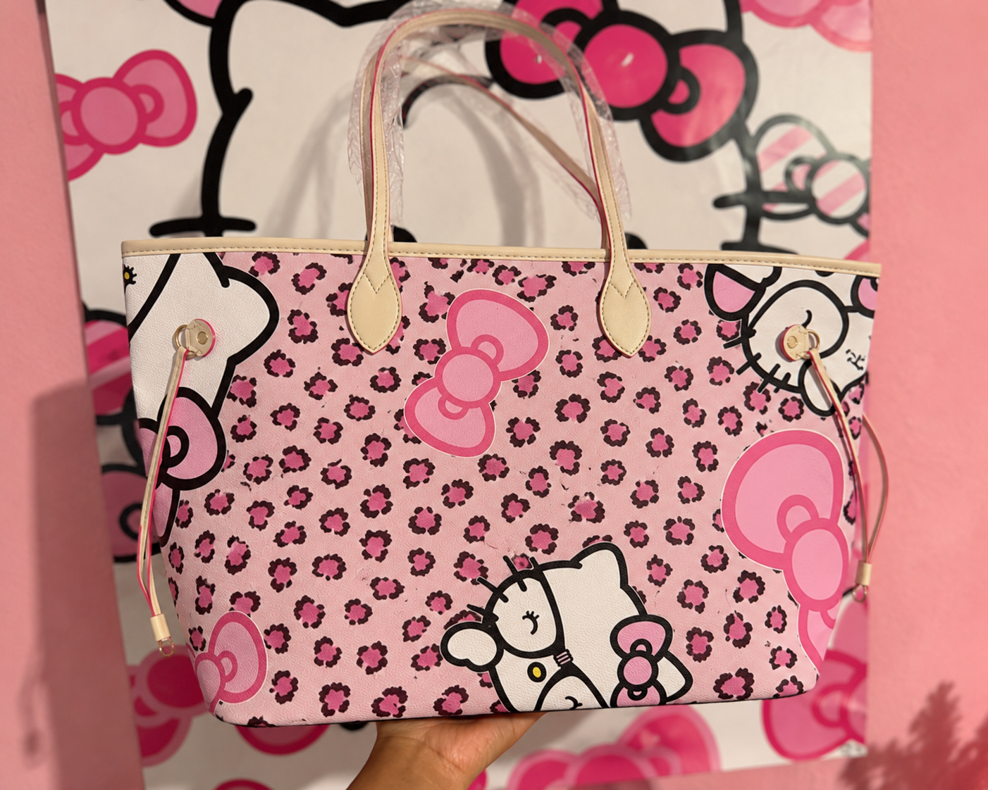 Hello Kitty Pink Leopard Tote Bag