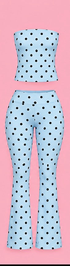 Polka dot Tube Top Flare Set
