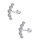 Crystal Curve Stud Earrings