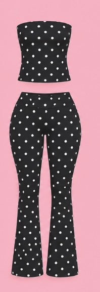 Polka dot Tube Top Flare Set