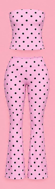 Polka dot Tube Top Flare Set
