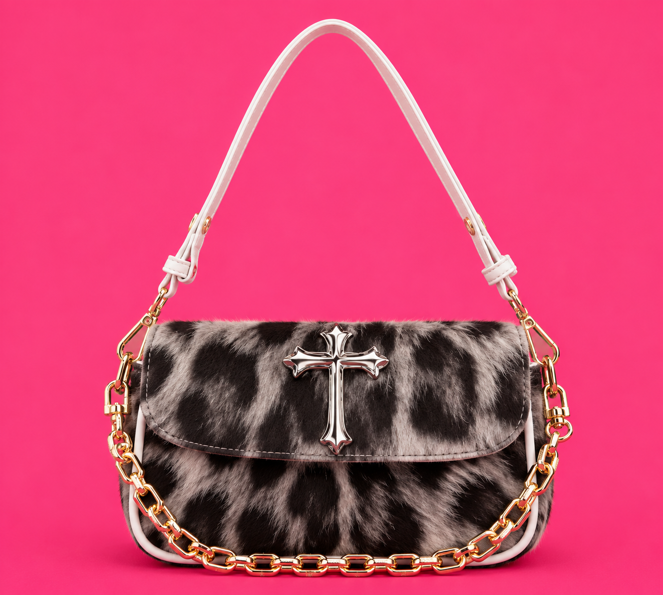 Faux Fur Cross Shoulder Bag