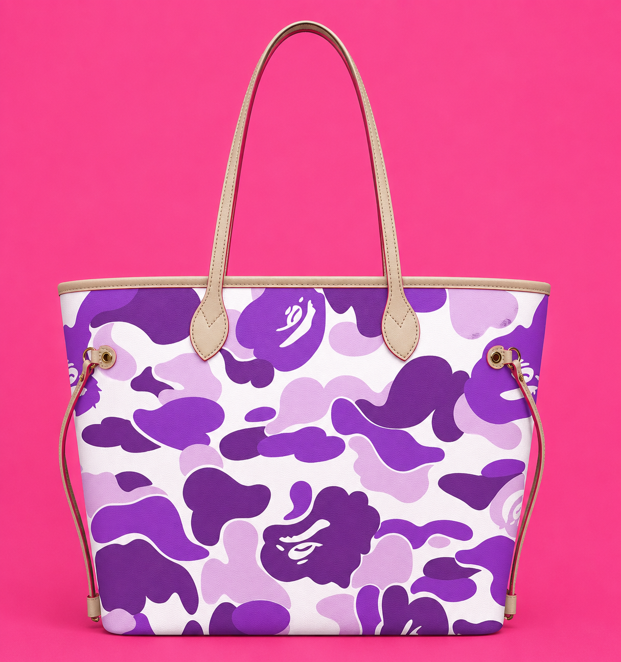 Purple BAPE Camo Tote Bag