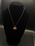 Pink Bow Crystal Kitty Necklace