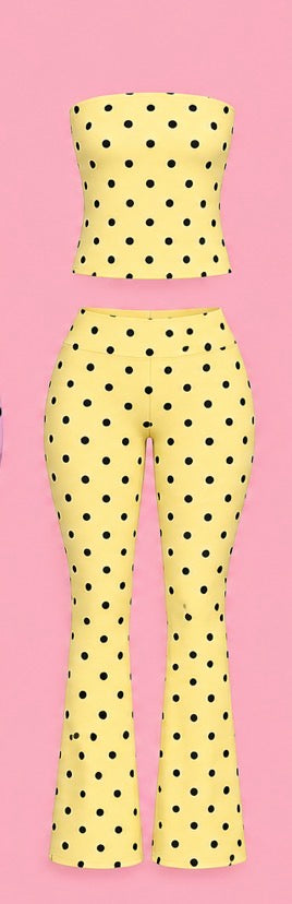 Polka dot Tube Top Flare Set