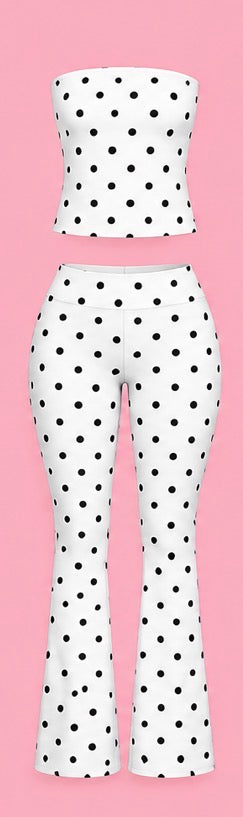Polka dot Tube Top Flare Set