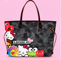 Pink Palace Kawaii Camo black tote