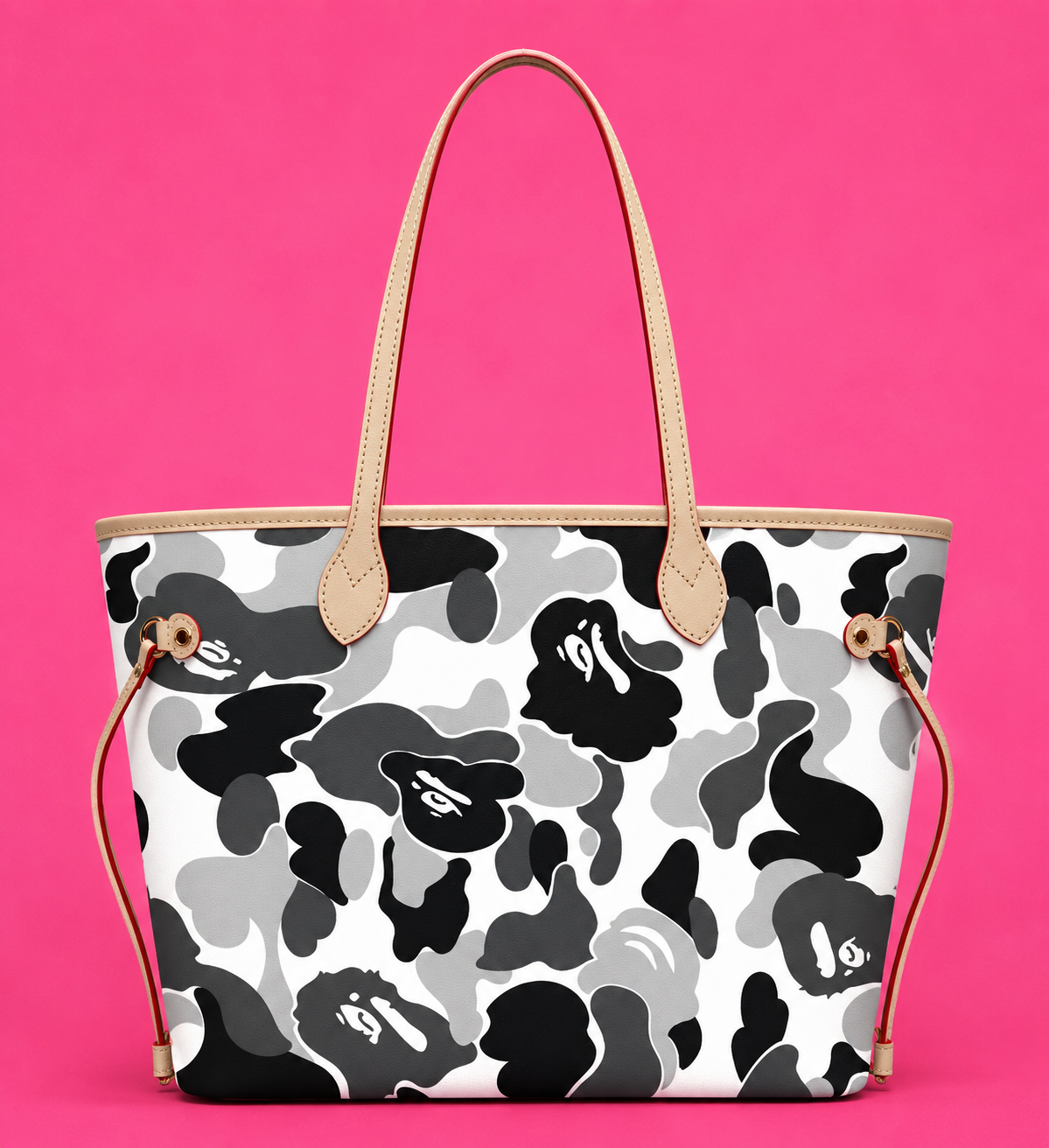 Black & White BAPE Camo Tote Bag