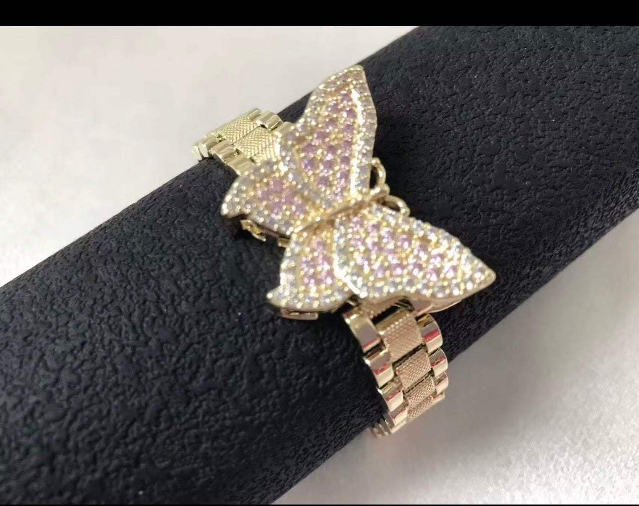Pink Butterfly Iced Bracelet