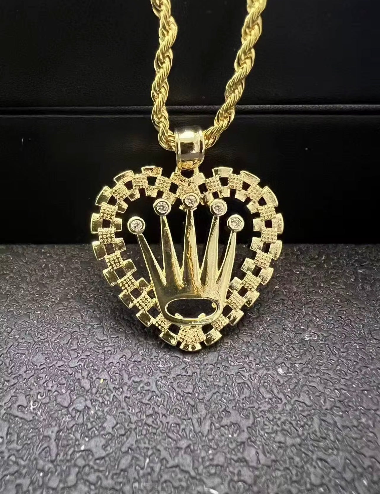 Royal Crown Heart Necklace
