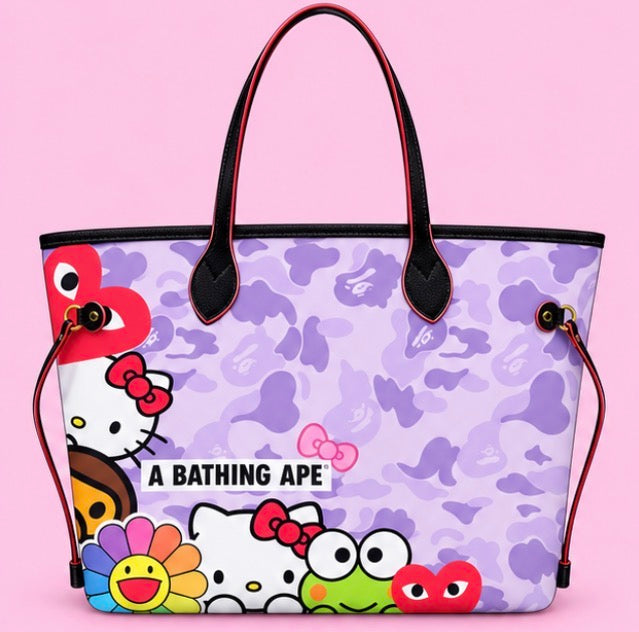 Pink Palace Kawaii Camo Purple Tote