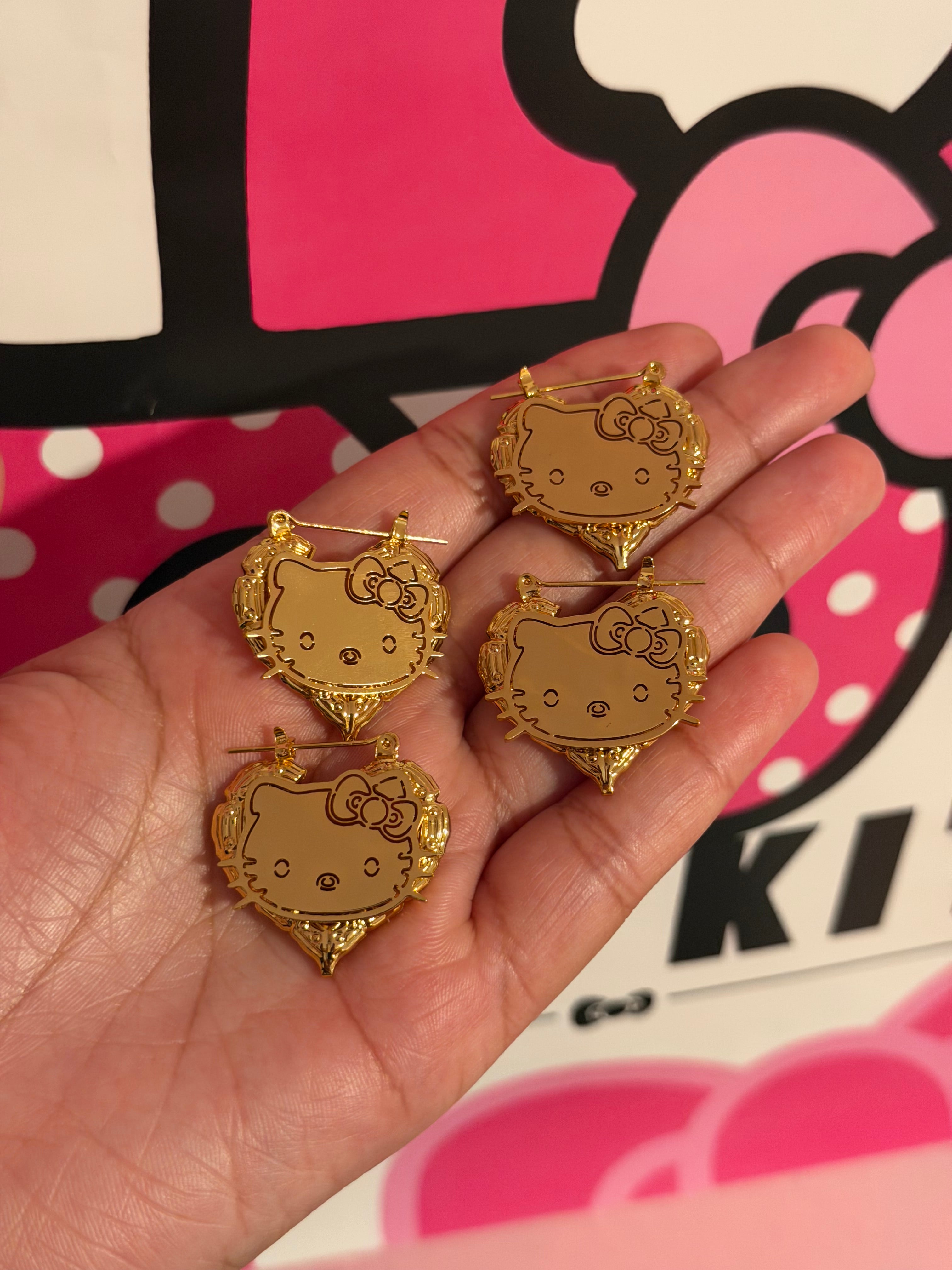 Hello Kitty Heart Drop Earrings