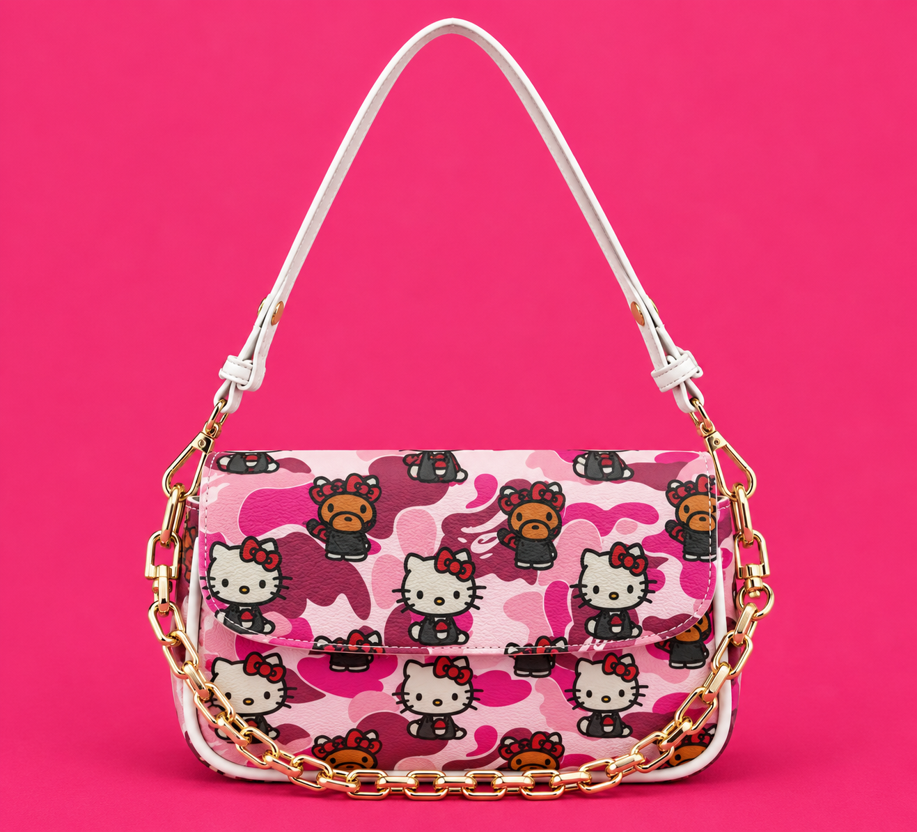 Pink Camo Friends Shoulder Bag