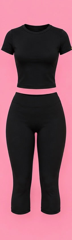 Crop Tee & Capri Set