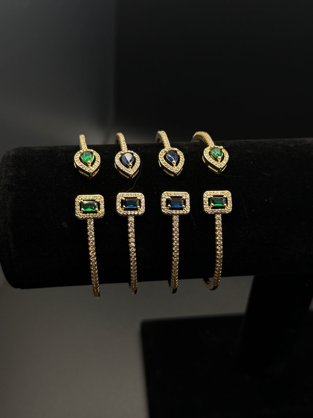 Emerald Duo Open Cuff Bracelet