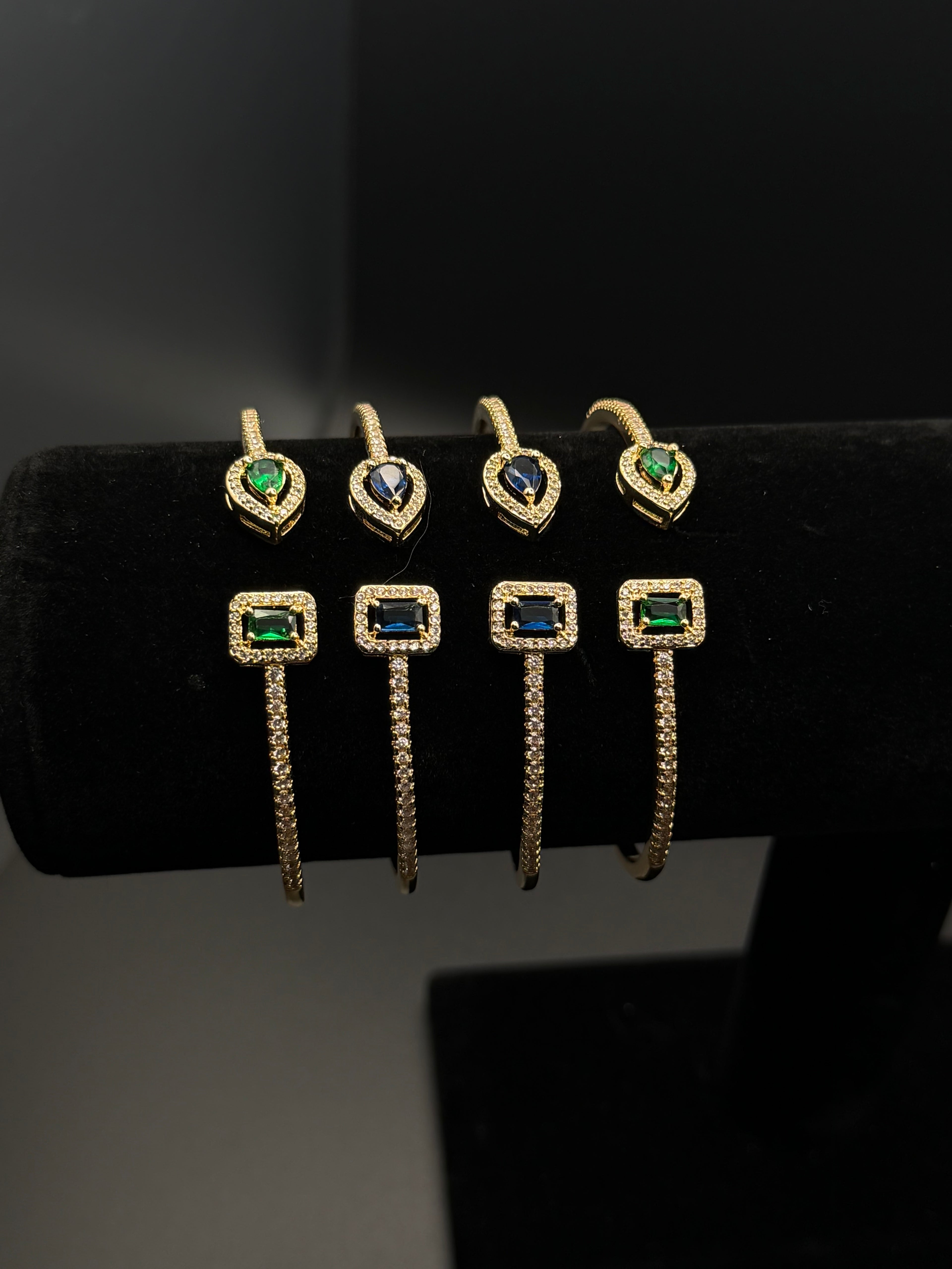 Emerald Duo Open Cuff Bracelet
