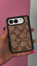 iPhone Duo Coach Signature Brown Case