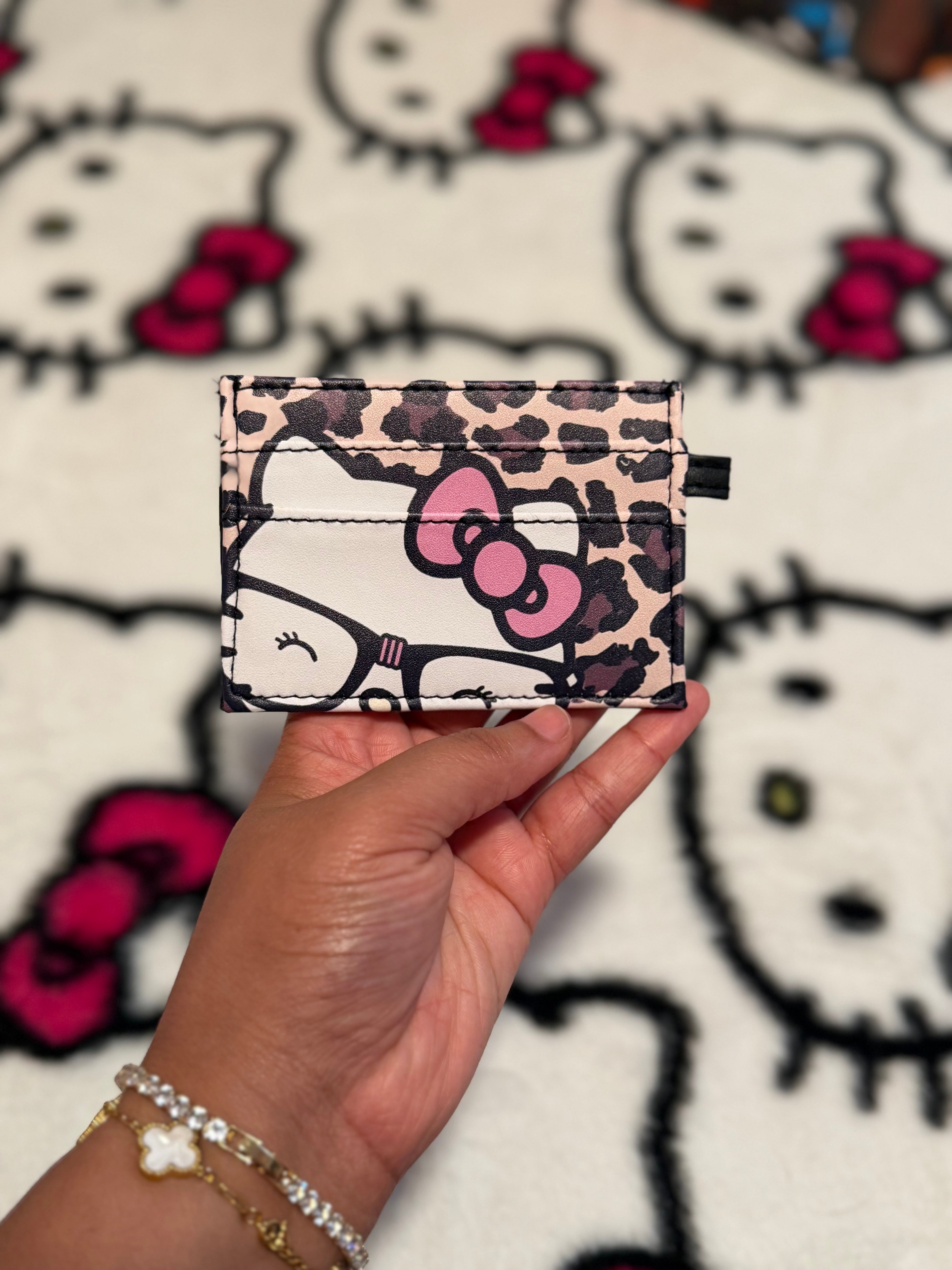 Leopard Hello Kitty Card Holder