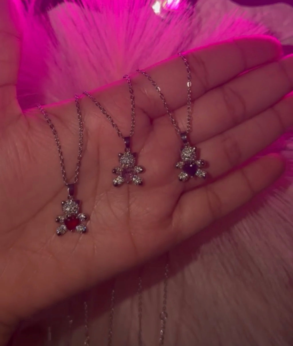 Heart Teddy Necklace