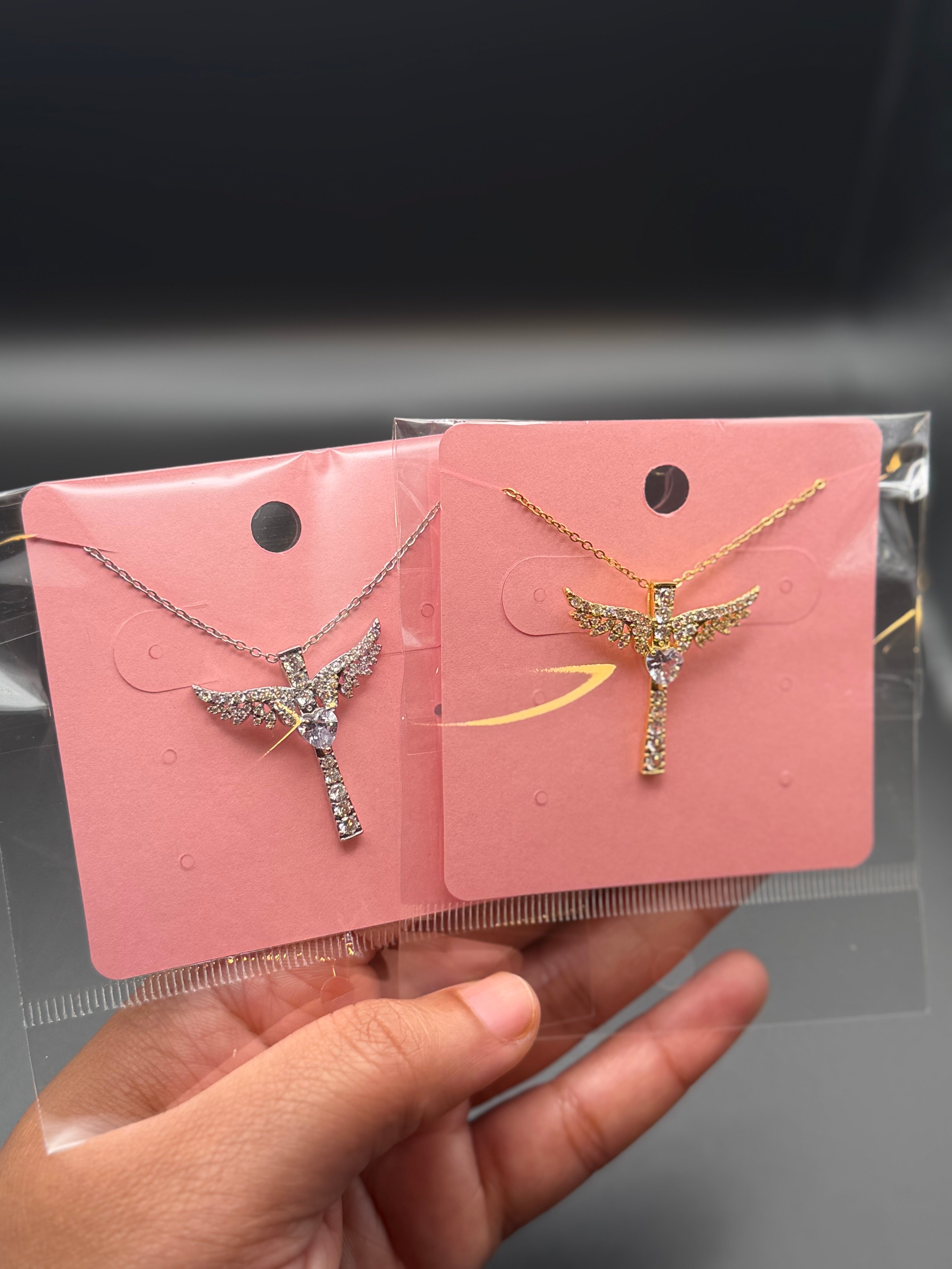Angel Wing Cross Necklace