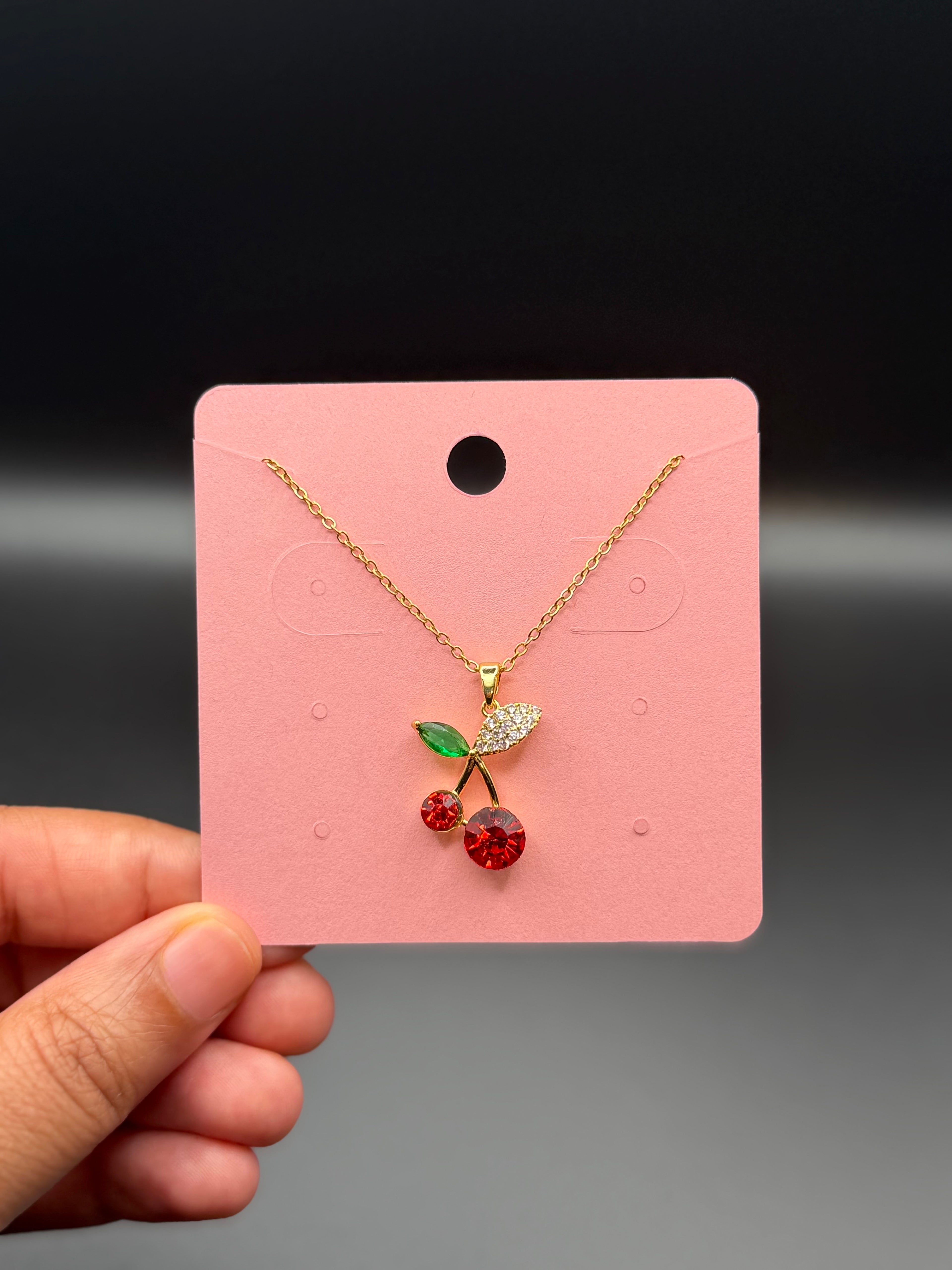 Cherry crystal necklace
