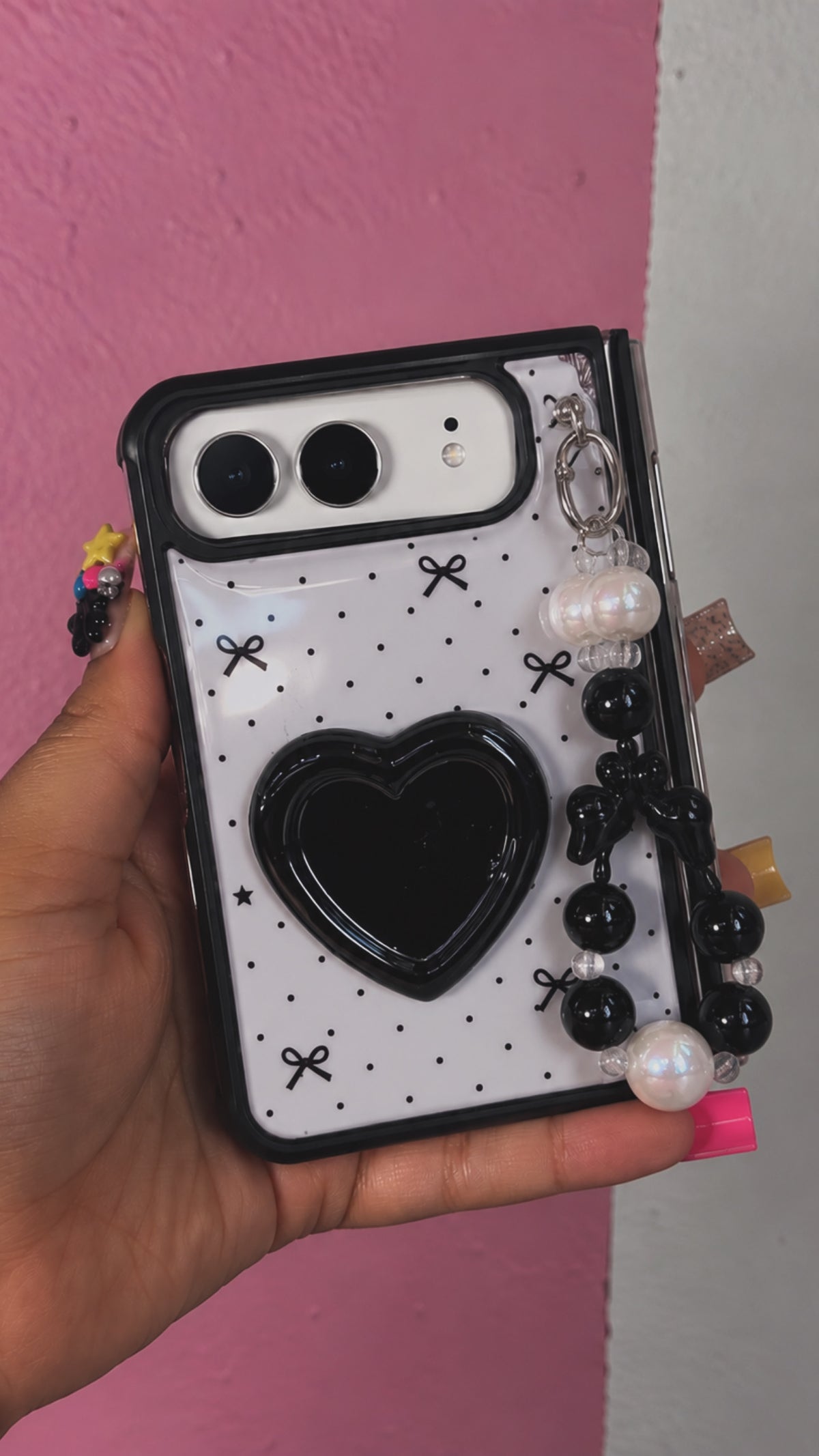 iPhone Duo Bow & Pearl Case