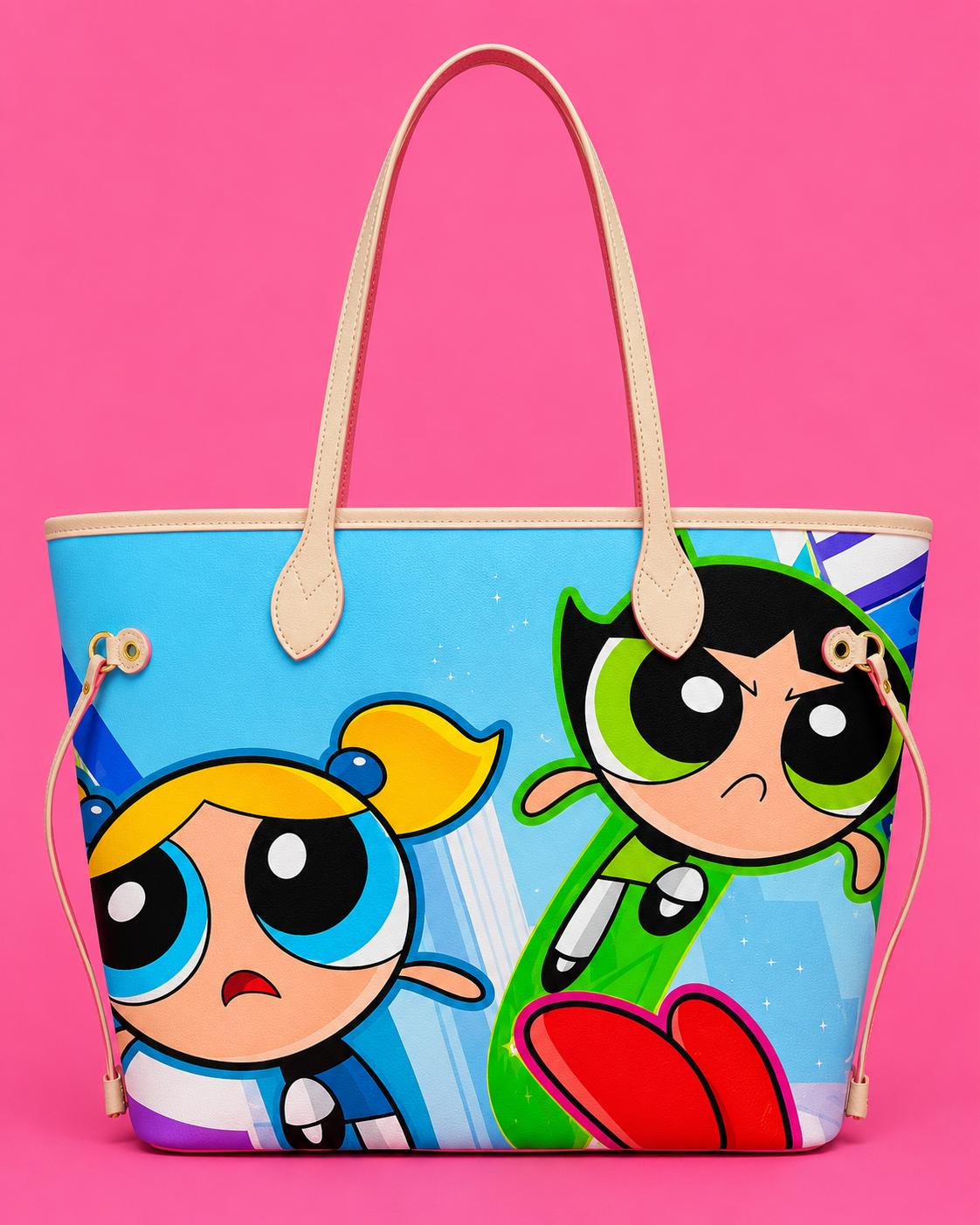 Powerpuff Girls Sky Blue Tote Bag