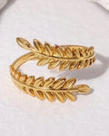 Golden Olive Branch Ring