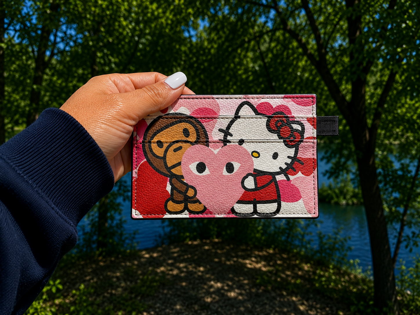 Hello Kitty & Bape Heart Card Holder
