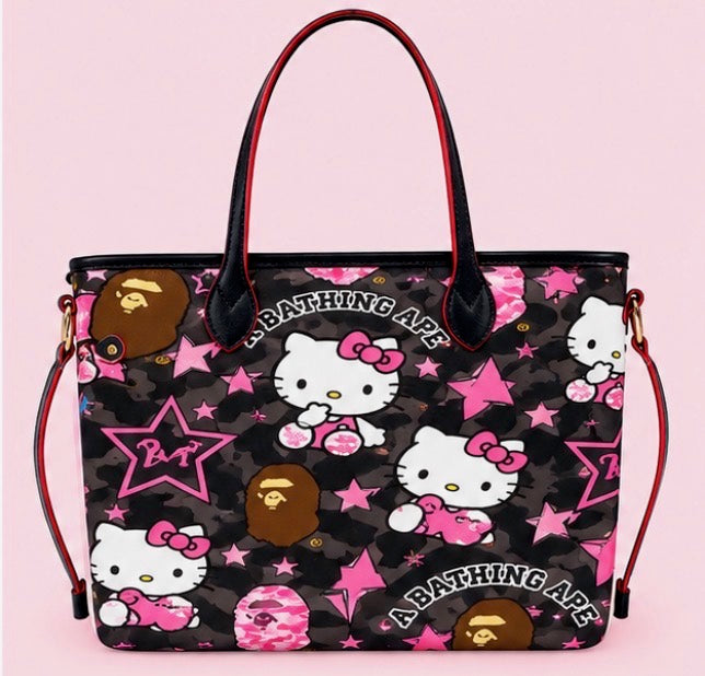 Pink Star Kitty Tote
