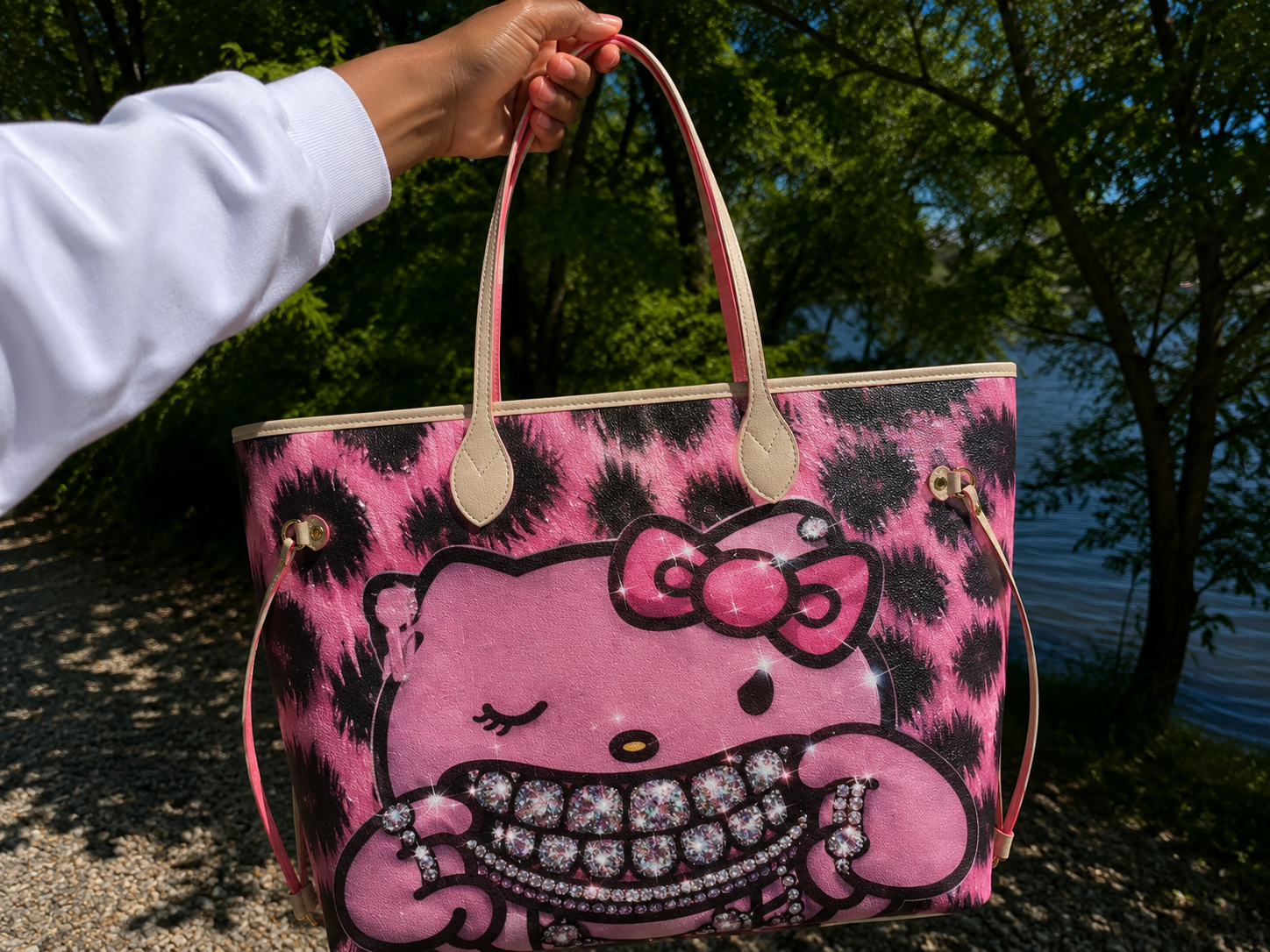 Pink Glam Kitty Tote Bag