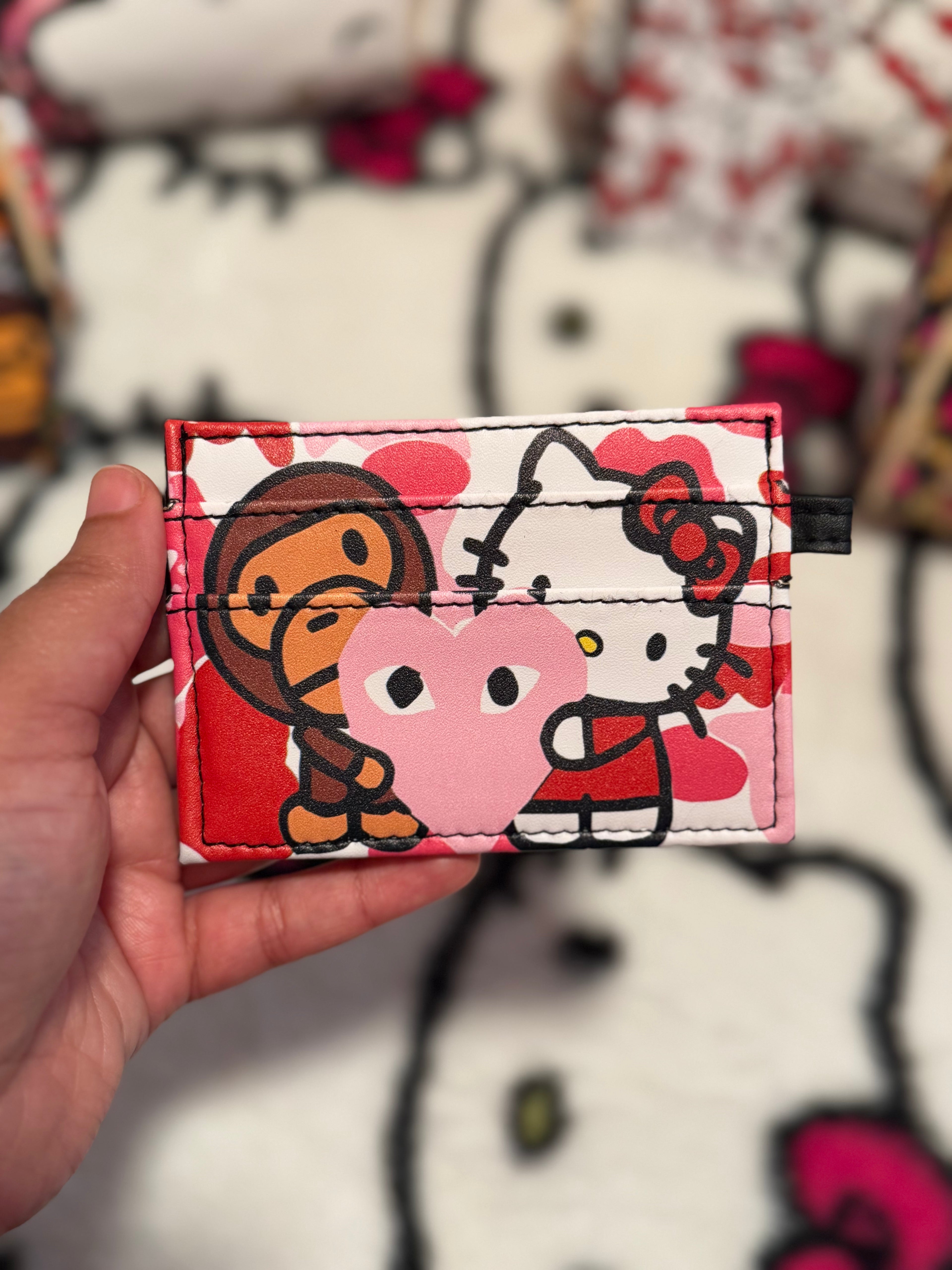 Hello Kitty & Bape Heart Card Holder