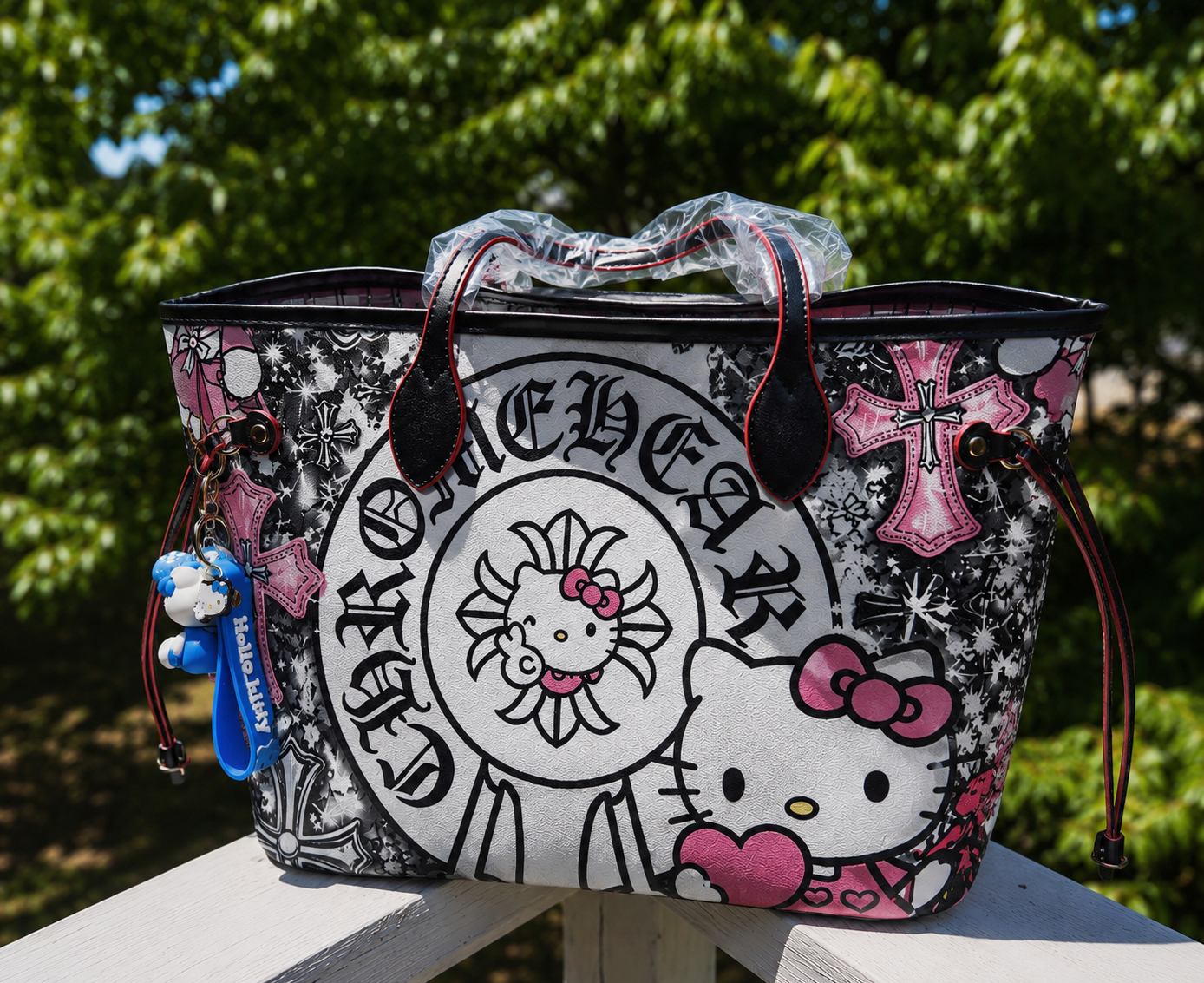 Chrome of hearts kitty tote