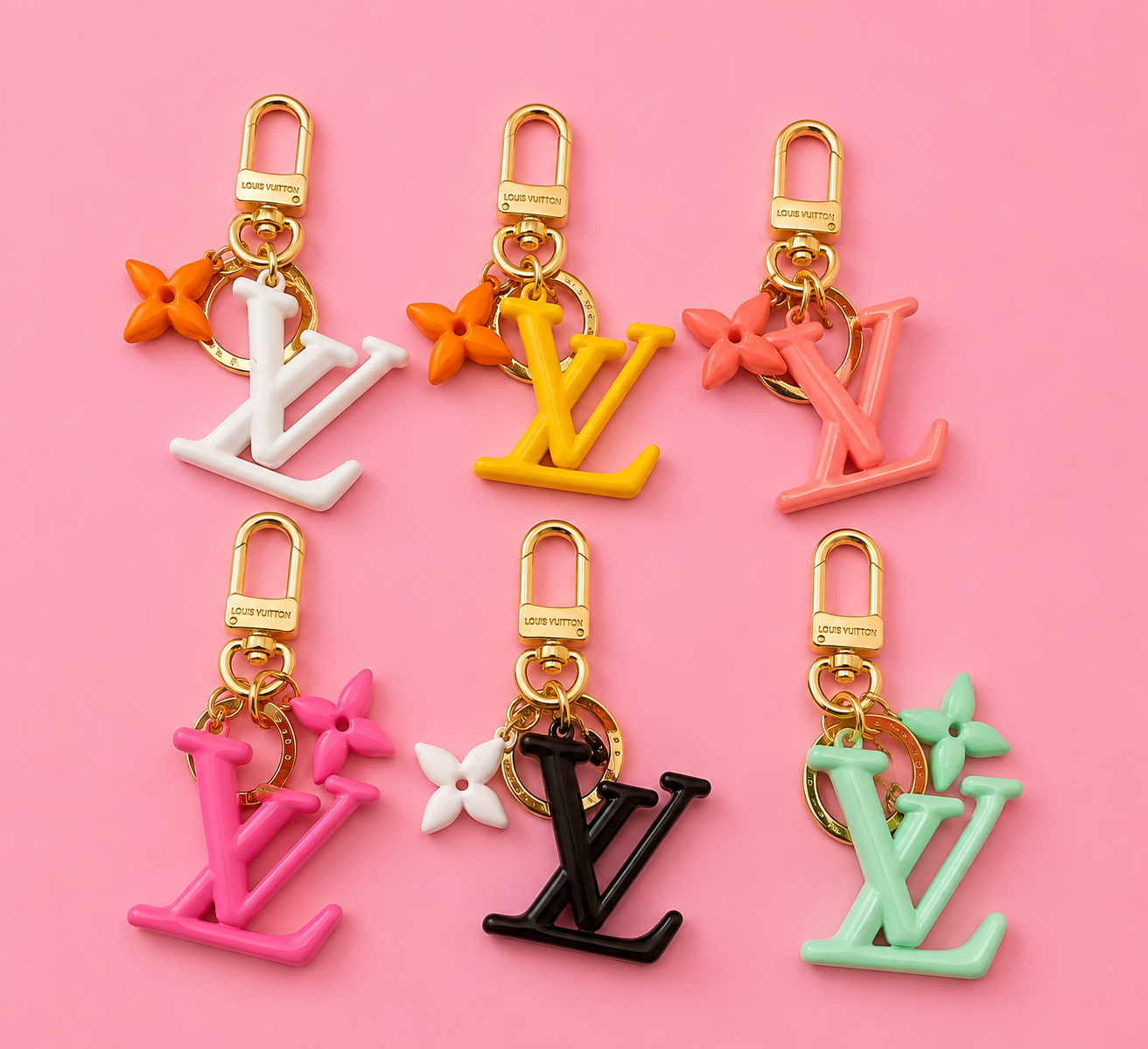 Designer-Inspired Letter Charm Keychain