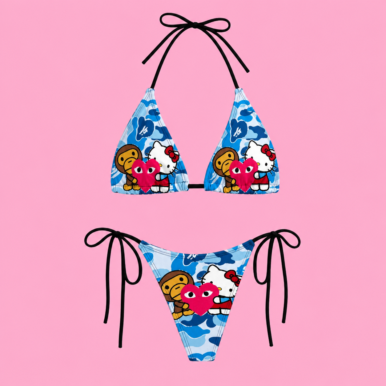 Blue Camo Sweetheart Bikini