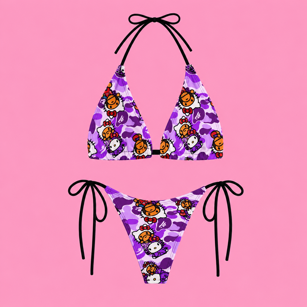 Purple Camo Kitty Bikini