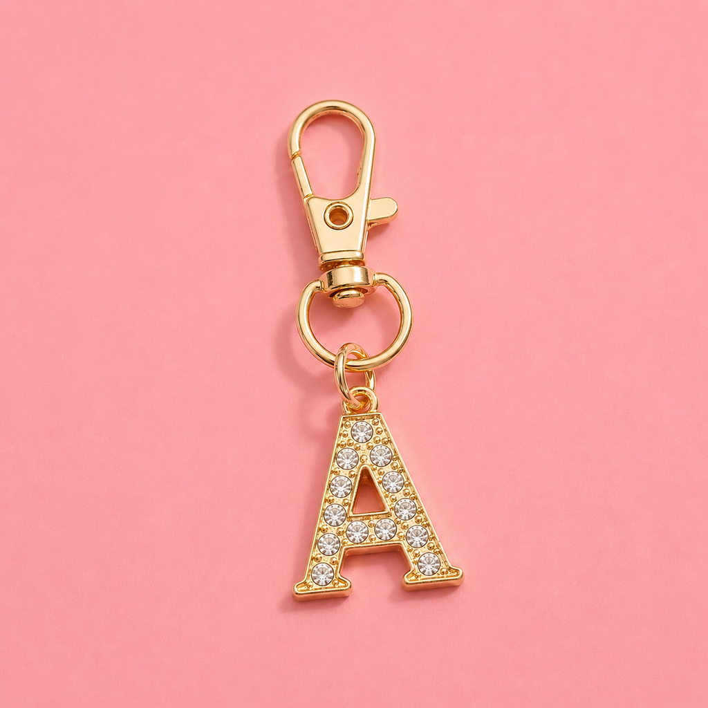 Glam Initial Bag Charm