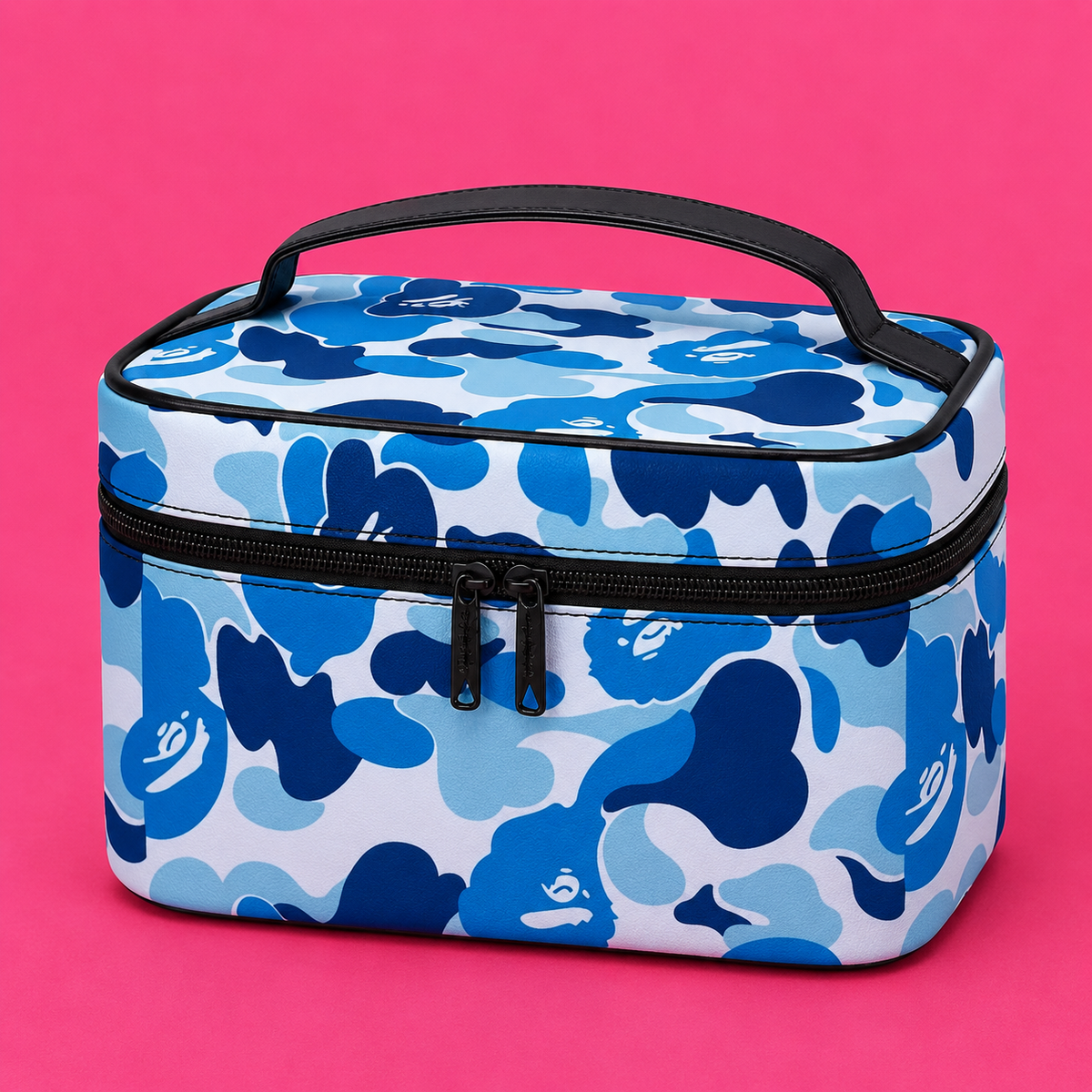 Blue Camo Makeup Bag