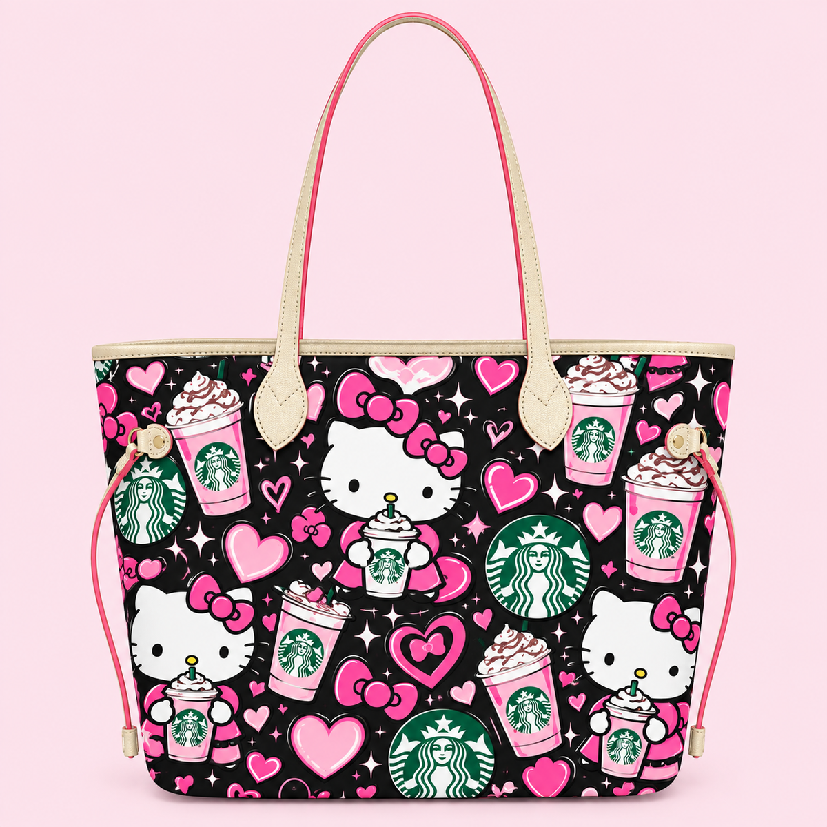 Pink Sip Kitty Tote