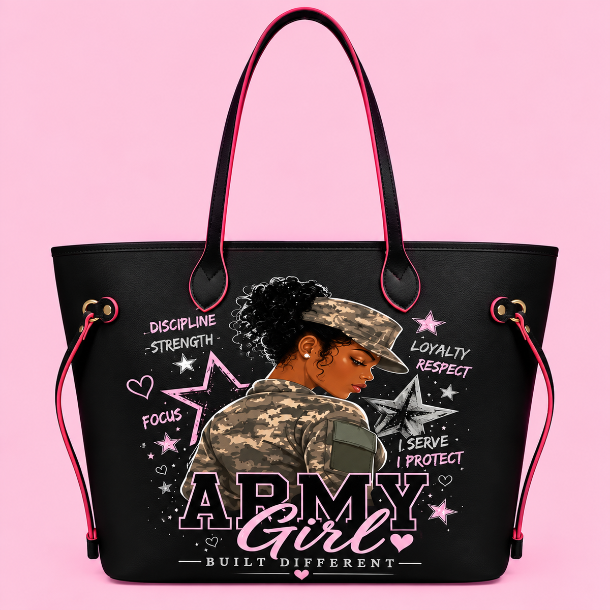 Built Different Army Girl Tote