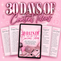 30 Days Of Content Ideas🎀
