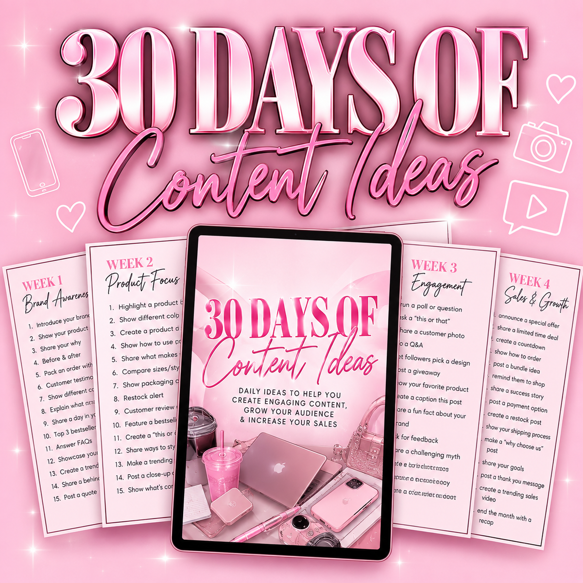 30 Days Of Content Ideas🎀