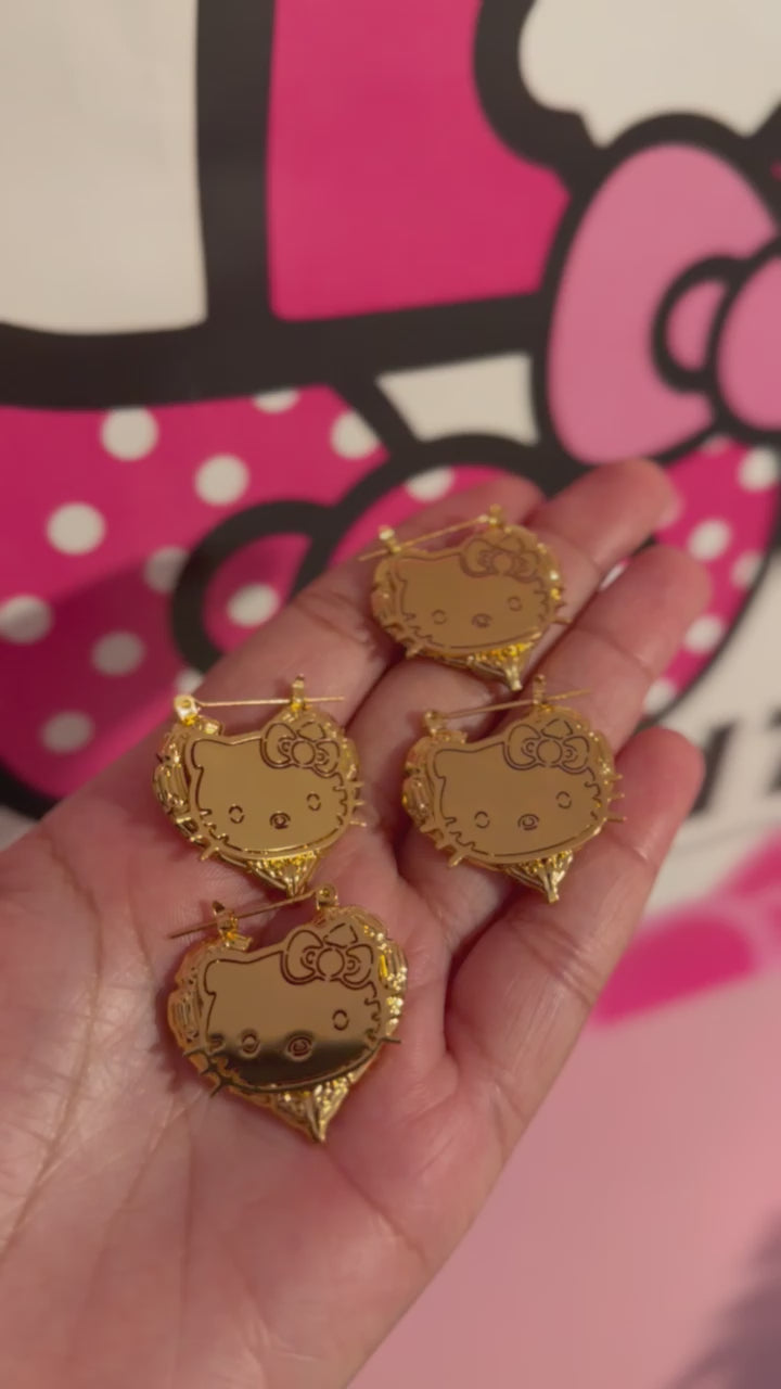 Hello Kitty Heart Drop Earrings